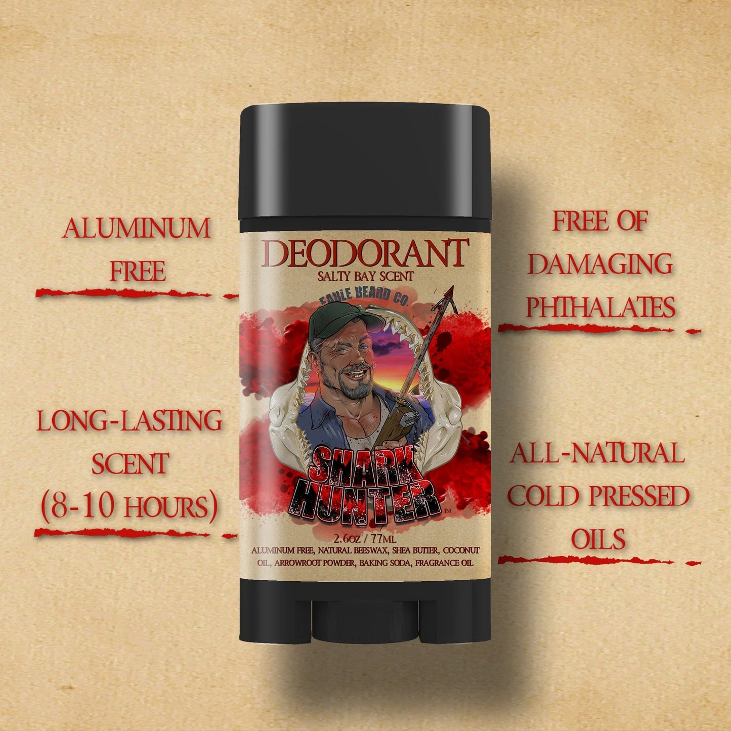 The Shark Hunter - Deodorant - Succulent Island Pineapple, Toasted Coconut Husk, Pinewood Essence