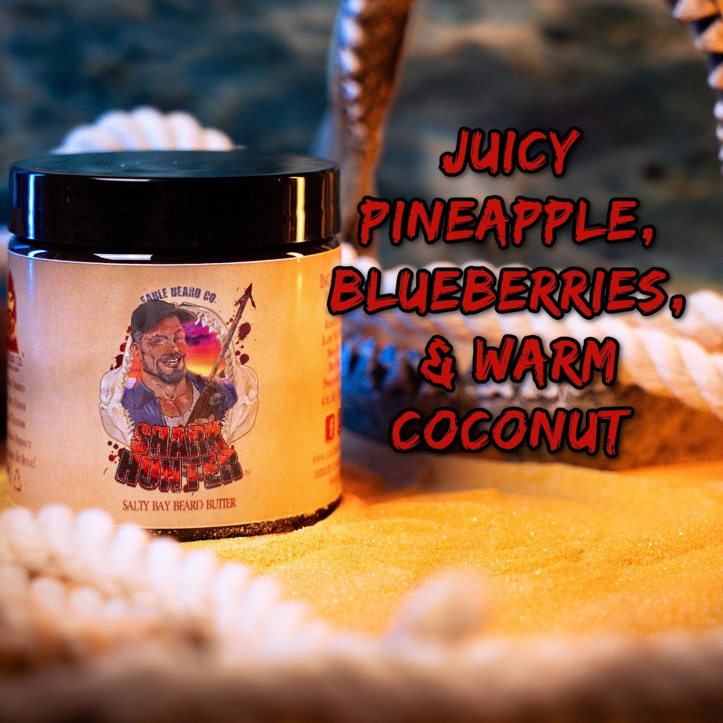 The Shark Hunter - Beard Butter - Succulent Island Pineapple, Toasted Coconut Husk, Pinewood Essence