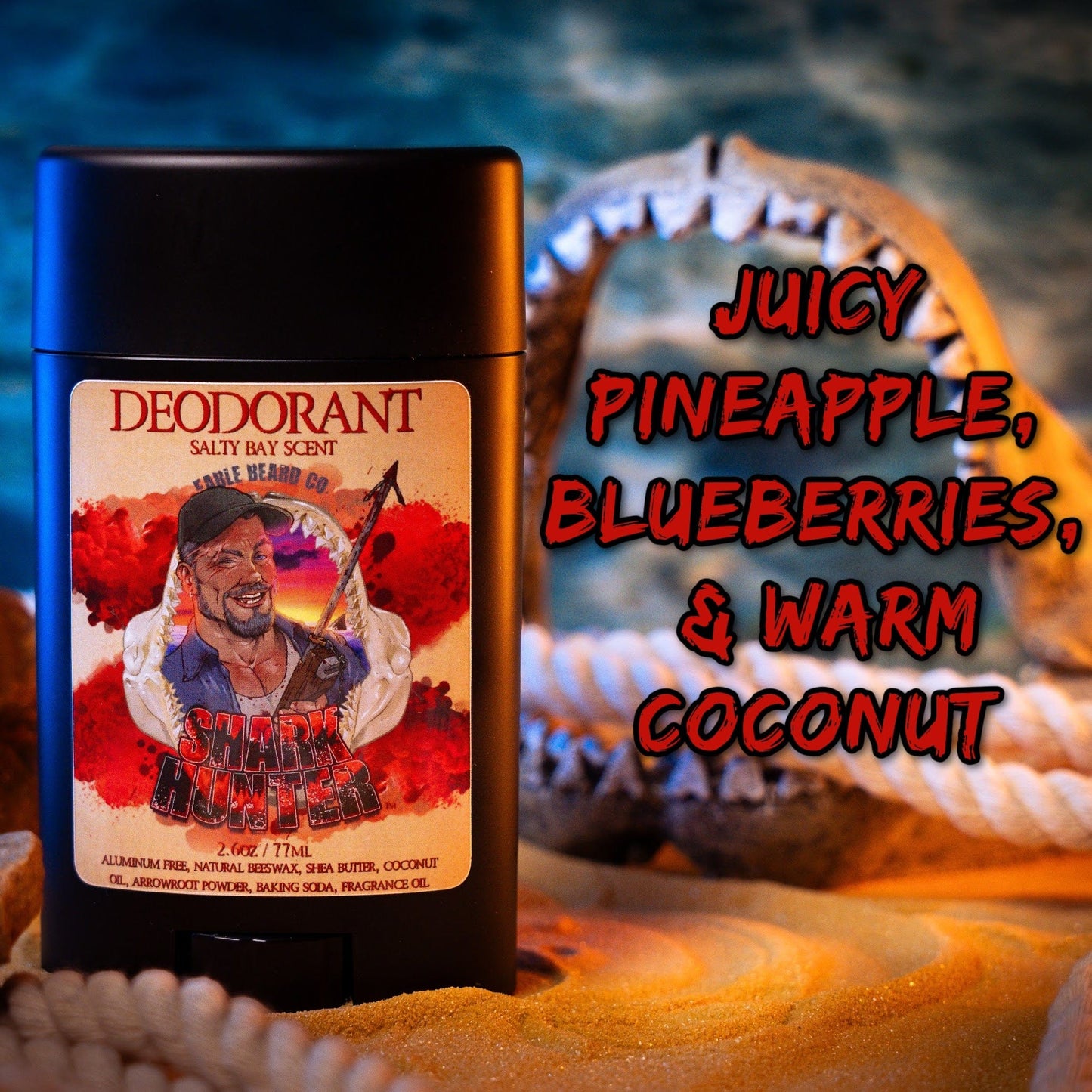 The Shark Hunter - Deodorant - Succulent Island Pineapple, Toasted Coconut Husk, Pinewood Essence