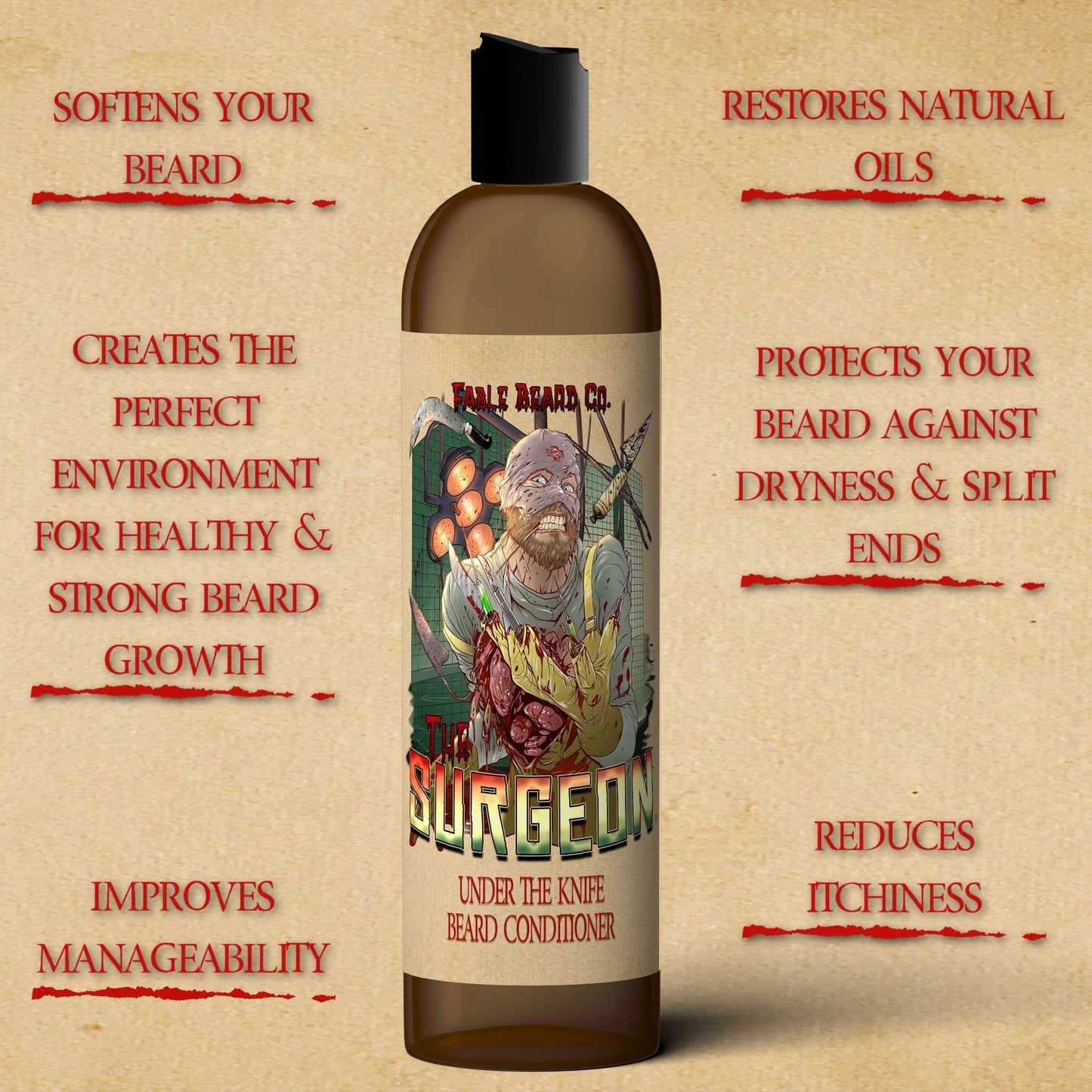 The Surgeon - Beard Conditioner - Black Tea Leaves, Sterile Lemon Tincture, Cursed Amberwood