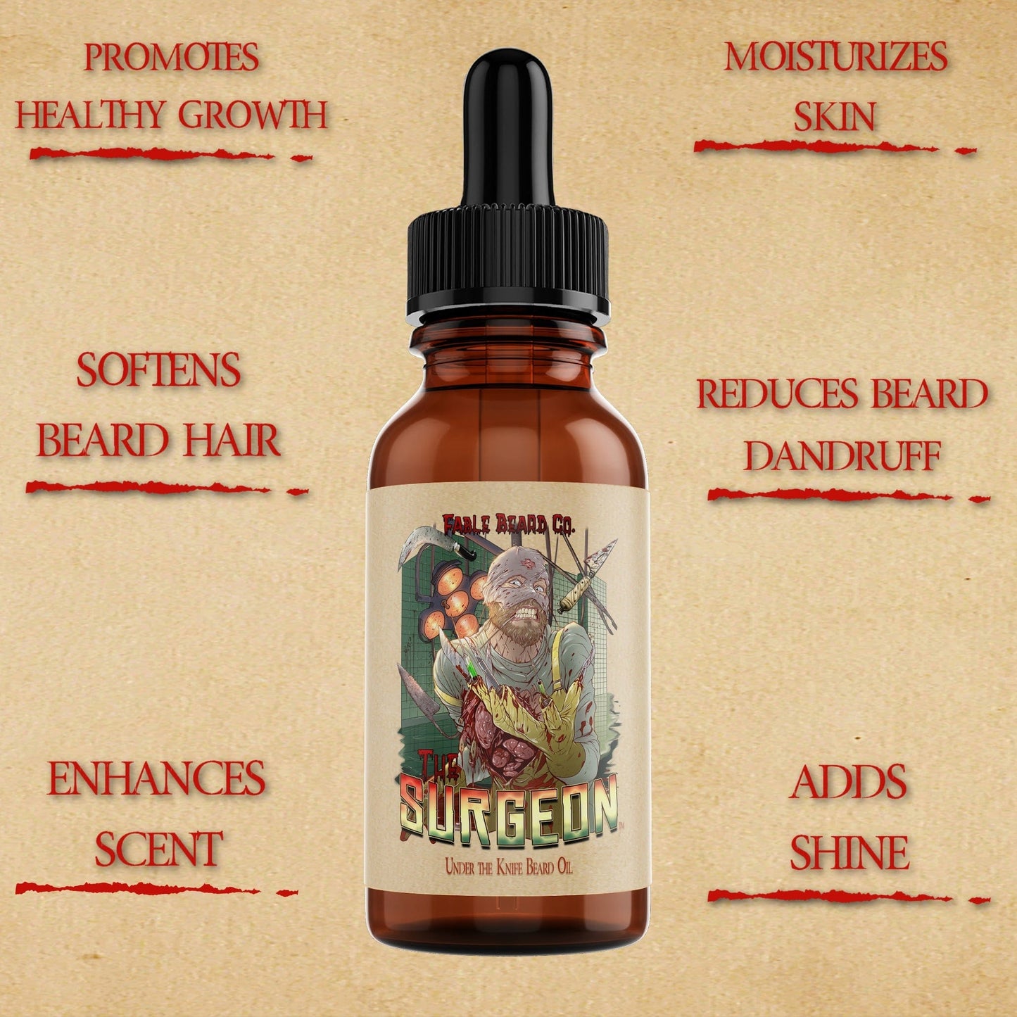The Surgeon - Beard Oil - Black Tea Leaves, Sterile Lemon Tincture, Cursed Amberwood