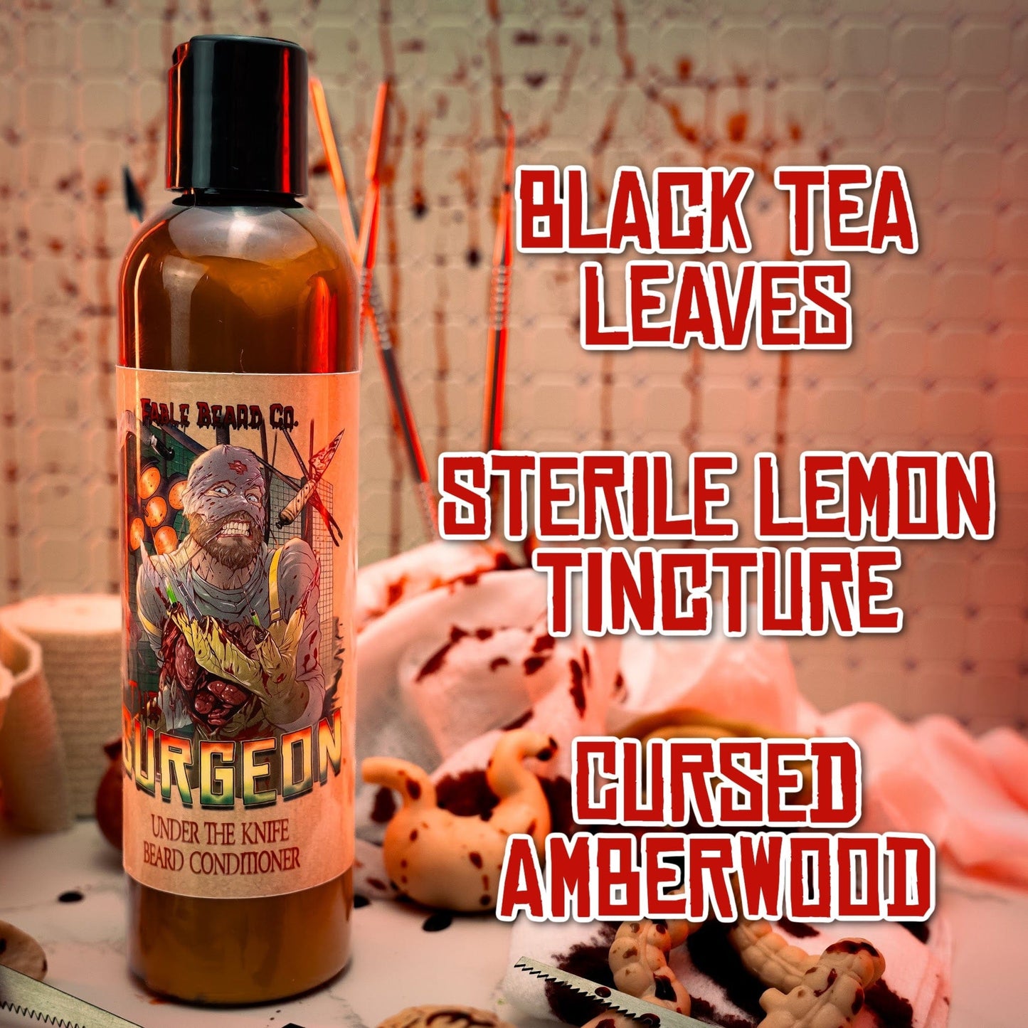 The Surgeon - Beard Conditioner - Black Tea Leaves, Sterile Lemon Tincture, Cursed Amberwood