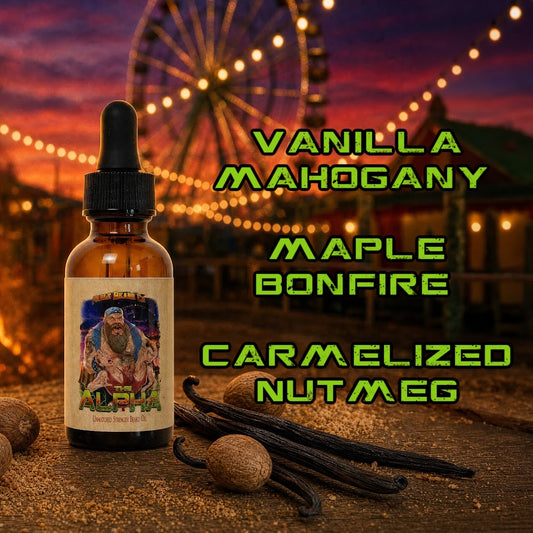 The Alpha - Beard Oil & Balm Kit - Vanilla Mahogany, Maple Bonfire, Caramelized Nutmeg