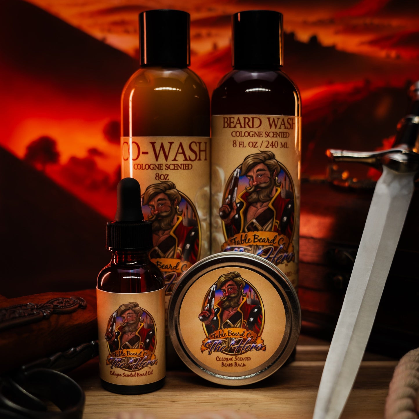 The Hero - Complete Balm Kit - Warm Tobacco, Light Cologne, & Mystical Amber