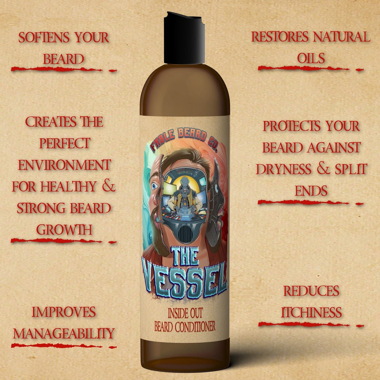 The Vessel - Beard Conditioner - White Amber, Sundrenched Green Apples, Transcendent Oakmoss