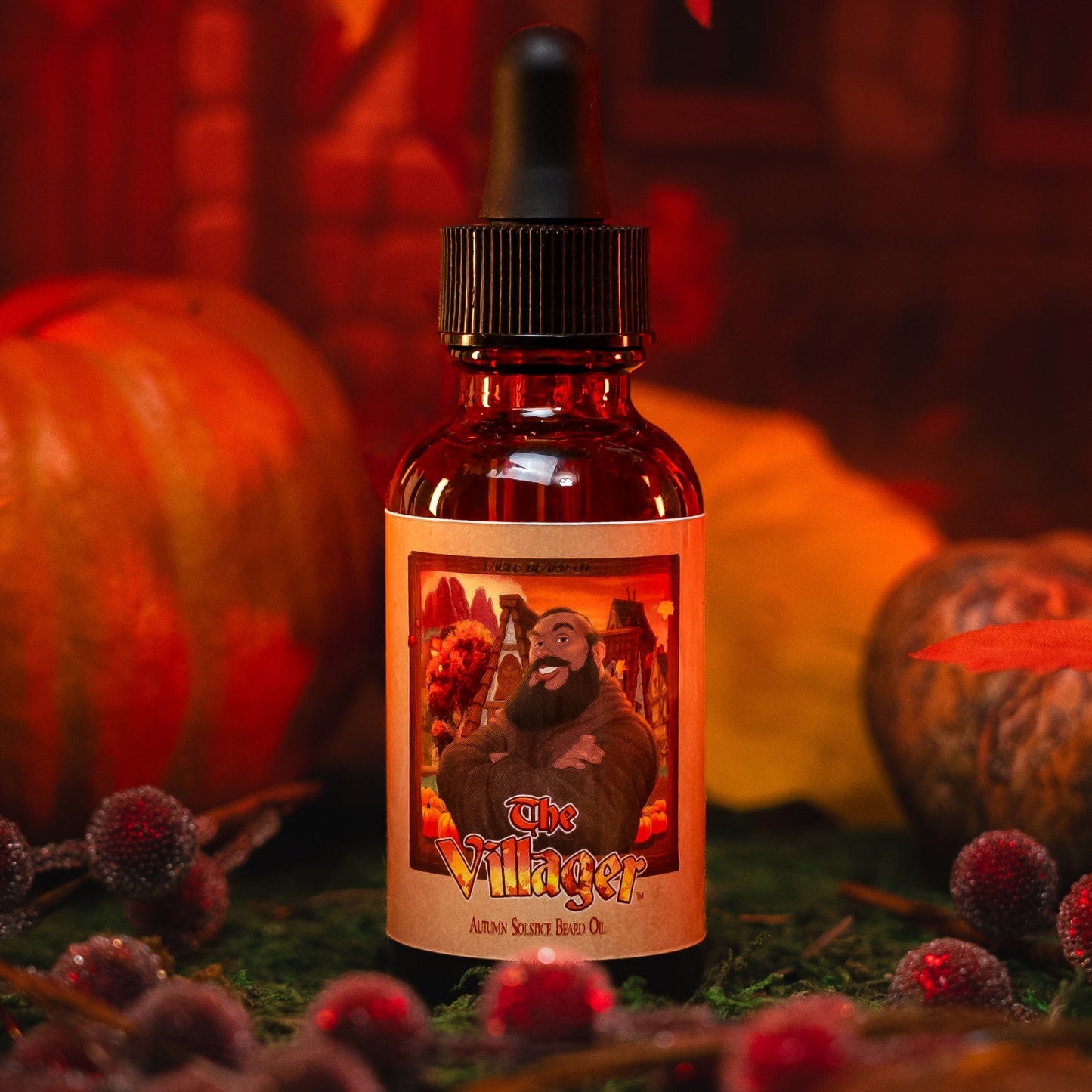 The Villager - Beard Oil - Dried Oak Leaves, Iced Cranberry, Fall Air, and Golden Amber