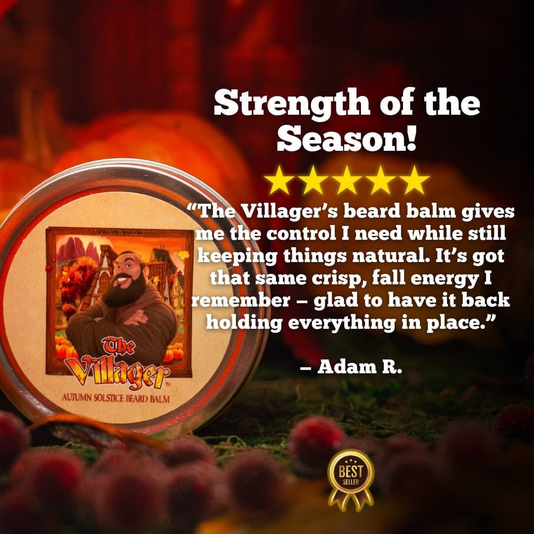 The Villager - Beard Balm - Dried Oak Leaves, Iced Cranberry, Fall Air, and Golden Amber