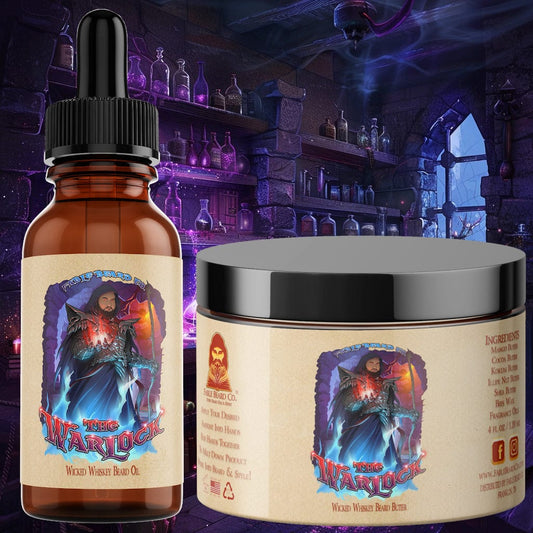 The Warlock - Beard Oil & Butter Kit - Dark Tobacco, Brown Ale, Citrus Spark, and Cherry Mist