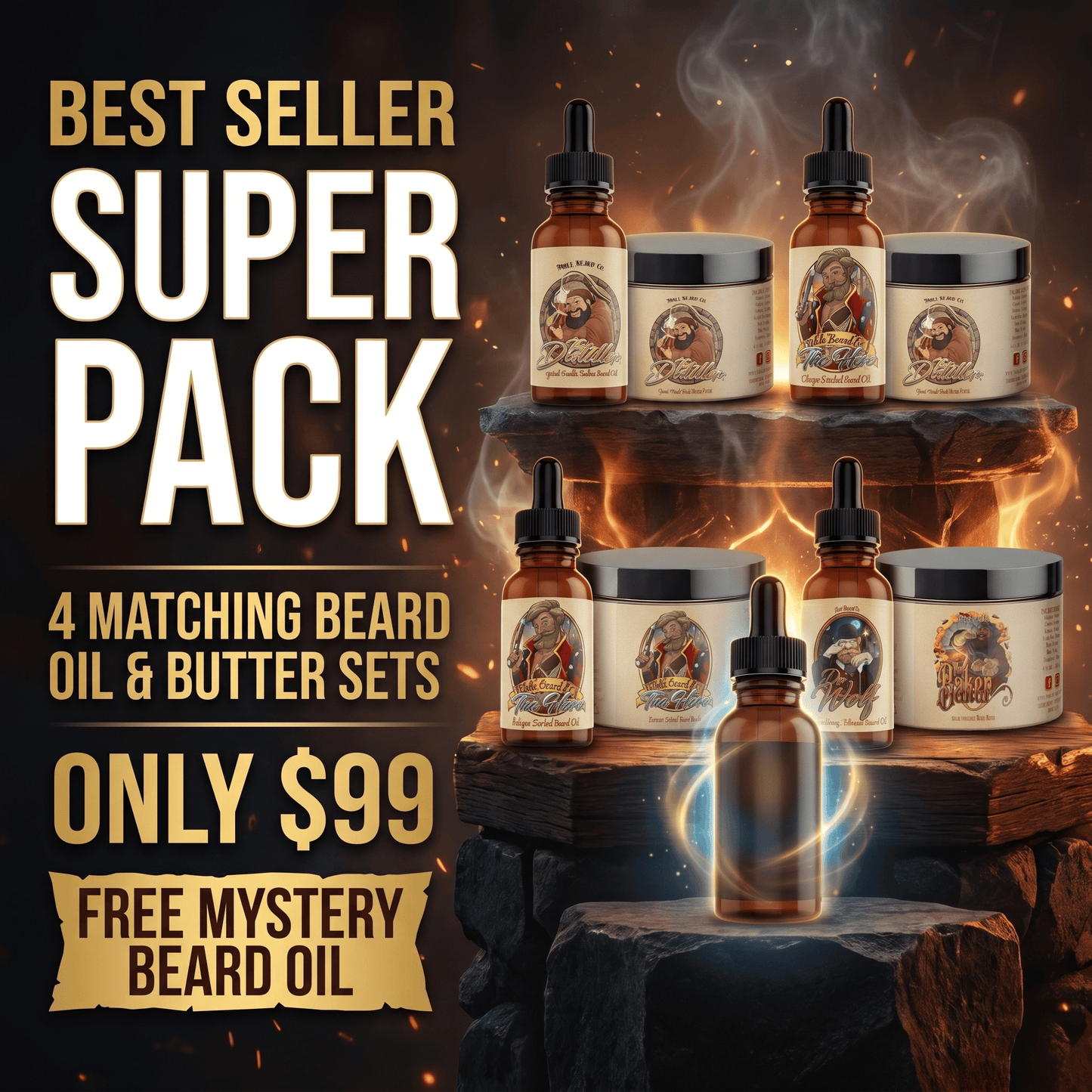 Best Seller Super Pack - Beard Oils & Butters + Free Mystery Beard Oil