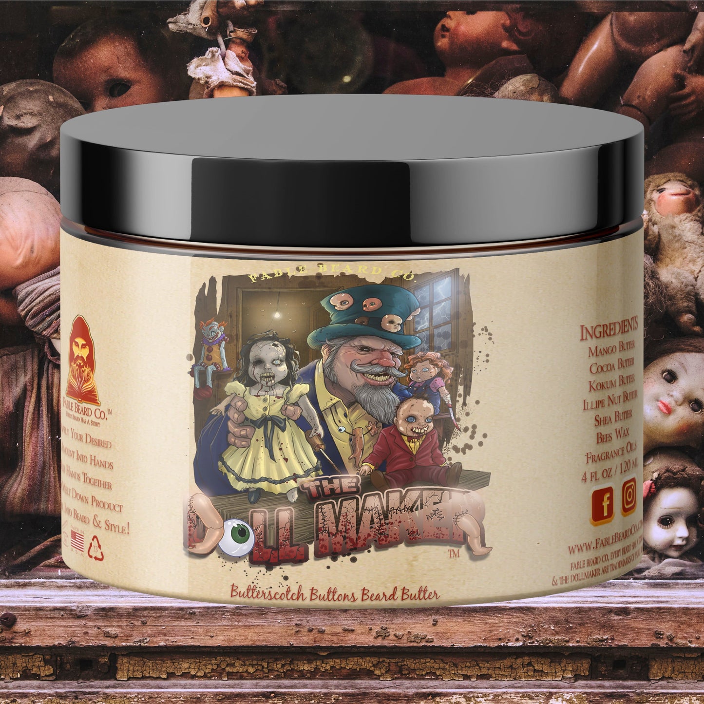 The Dollmaker - Buttered Rum & Butterscotch Beard Butter