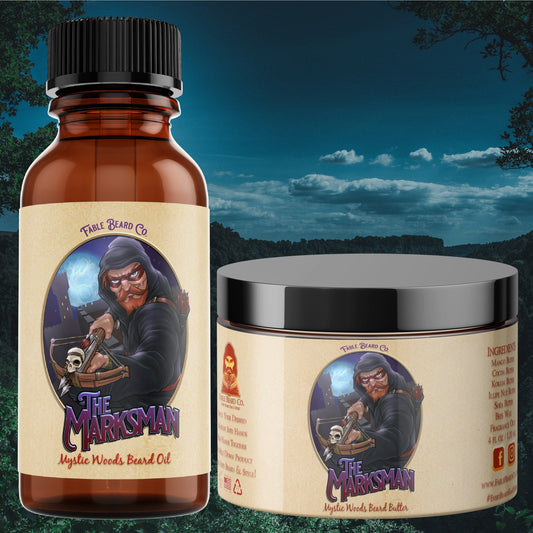 The Marksman - Beard Oil & Butter Kit - Crisp Pine, Warm Cedar, Fresh Sandalwood, Soft Mosses, and Mystical Amber