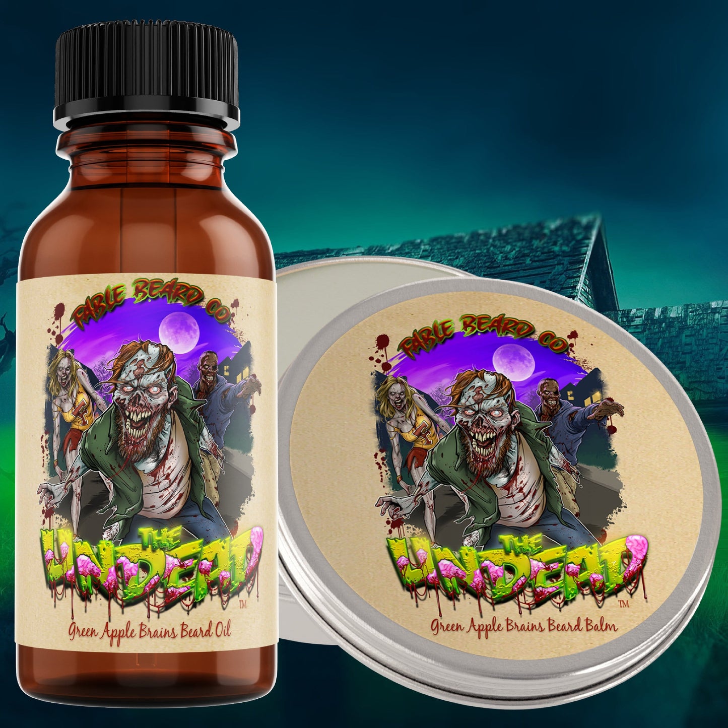 The Undead - Green Apple Brains Beard Oil & Balm Kit