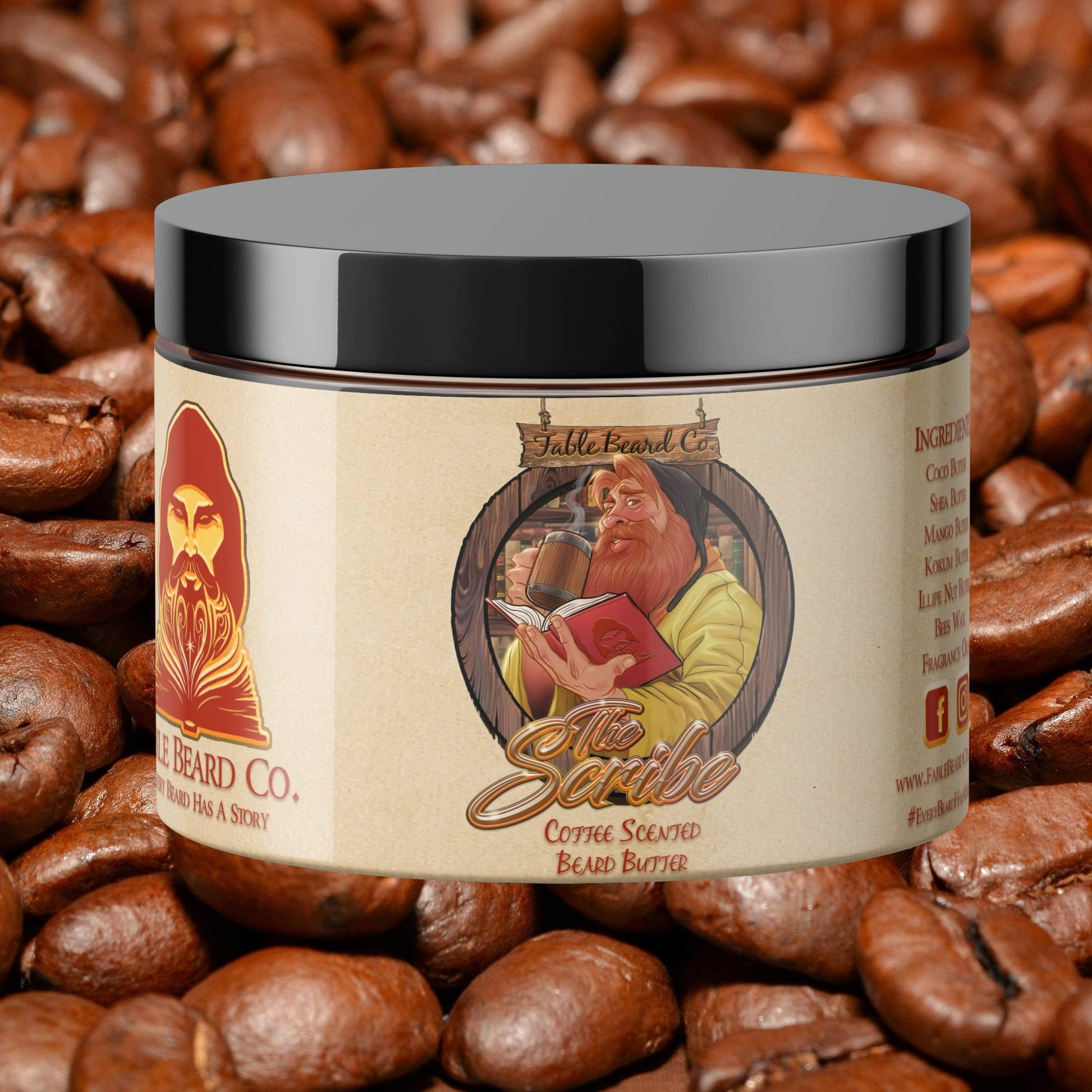 Fable Beard Co. Beard Butter 4oz Tub The Scribe - A Coffee & Chocolate Scented Beard Butter