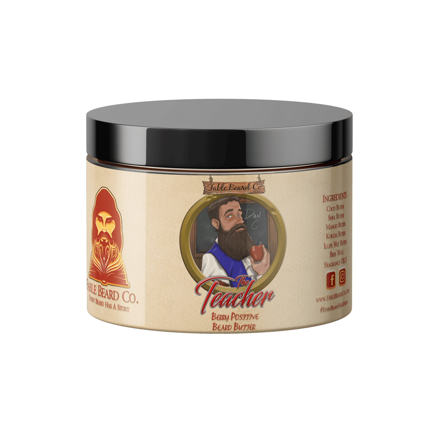 Fable Beard Co. Beard Butter 4oz Tub The Teacher - A Berry Positive Beard Butter