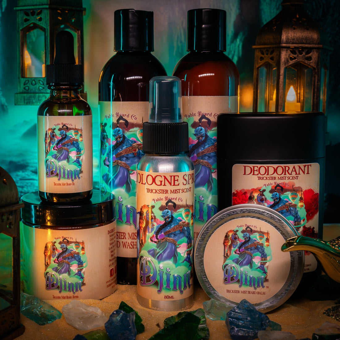 The Djinn Ultimate Bundle by Fable Beard Co, a matched beard care and cologne gift for men who have everything