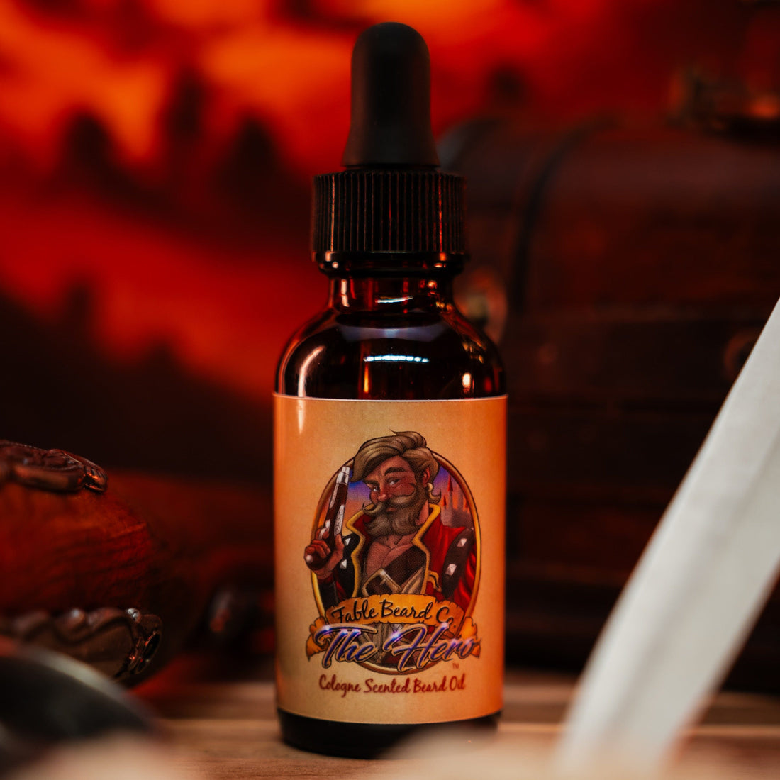 The Hero beard oil by Fable Beard Co, a warm tobacco and amber scent that makes an easy Christmas gift for dad