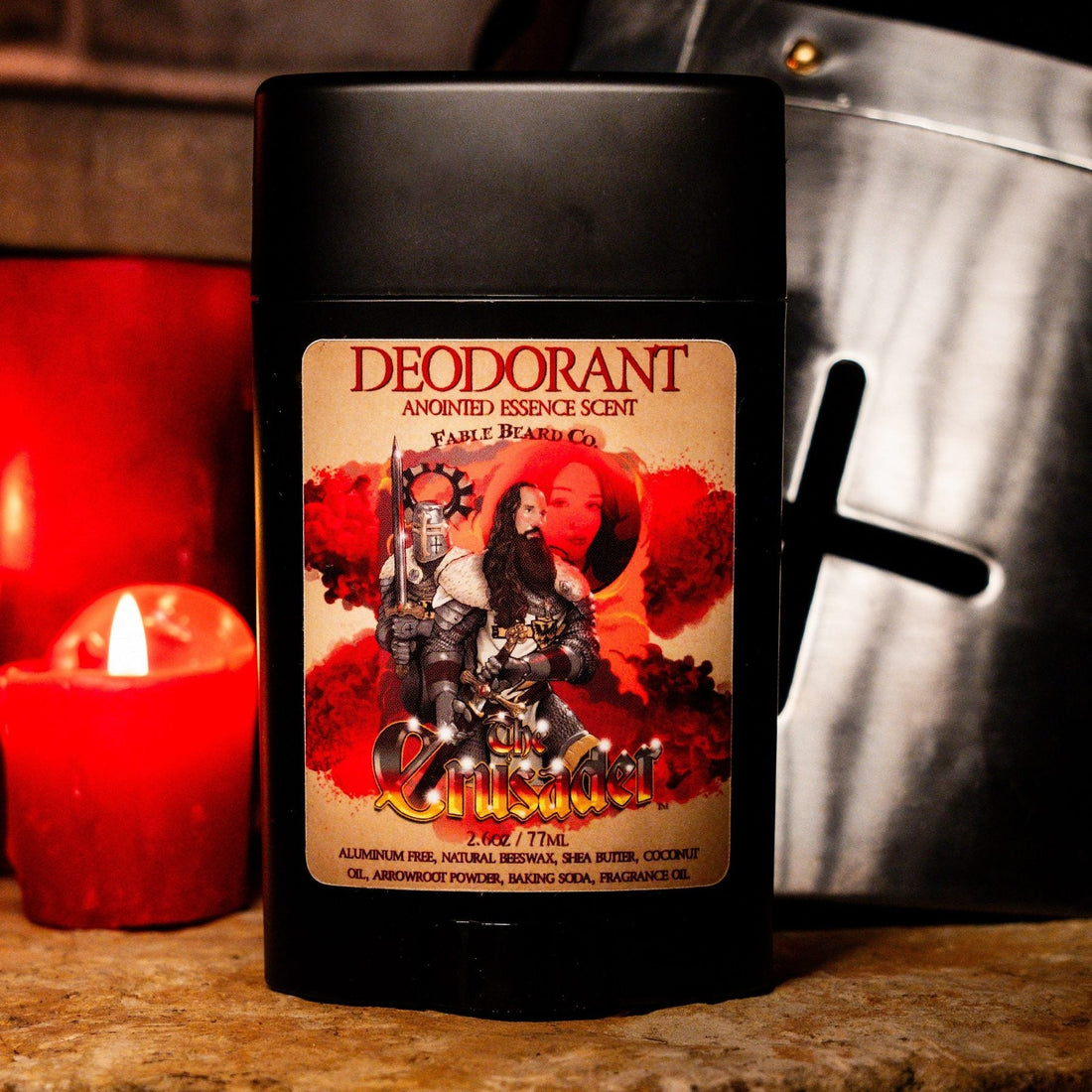The Crusader aluminum-free natural deodorant stick by Fable Beard Co, an alternative to antiperspirant