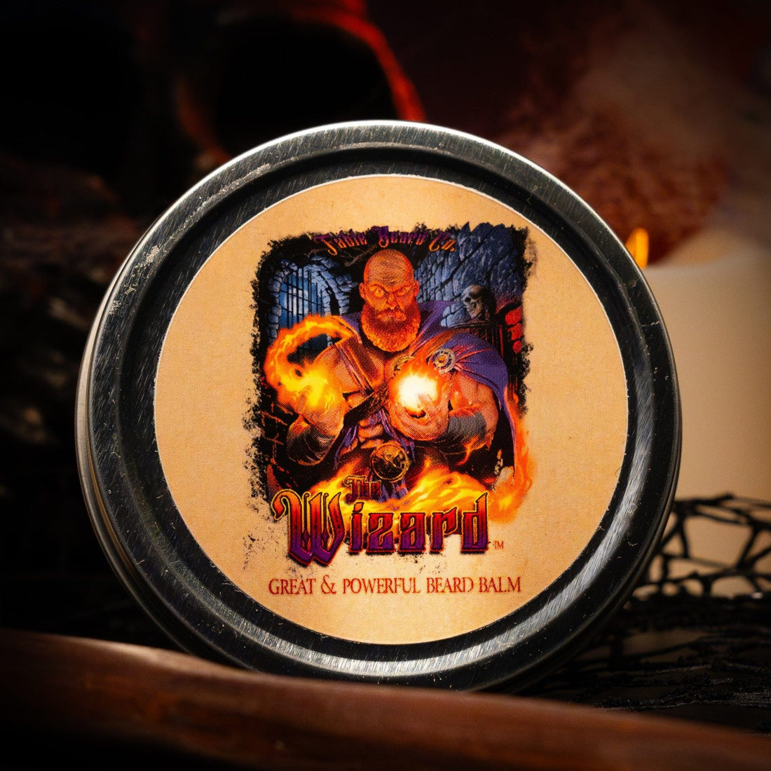 The Wizard beard balm by Fable Beard Co., used with a brush to cover thin spots in patchy beard styles