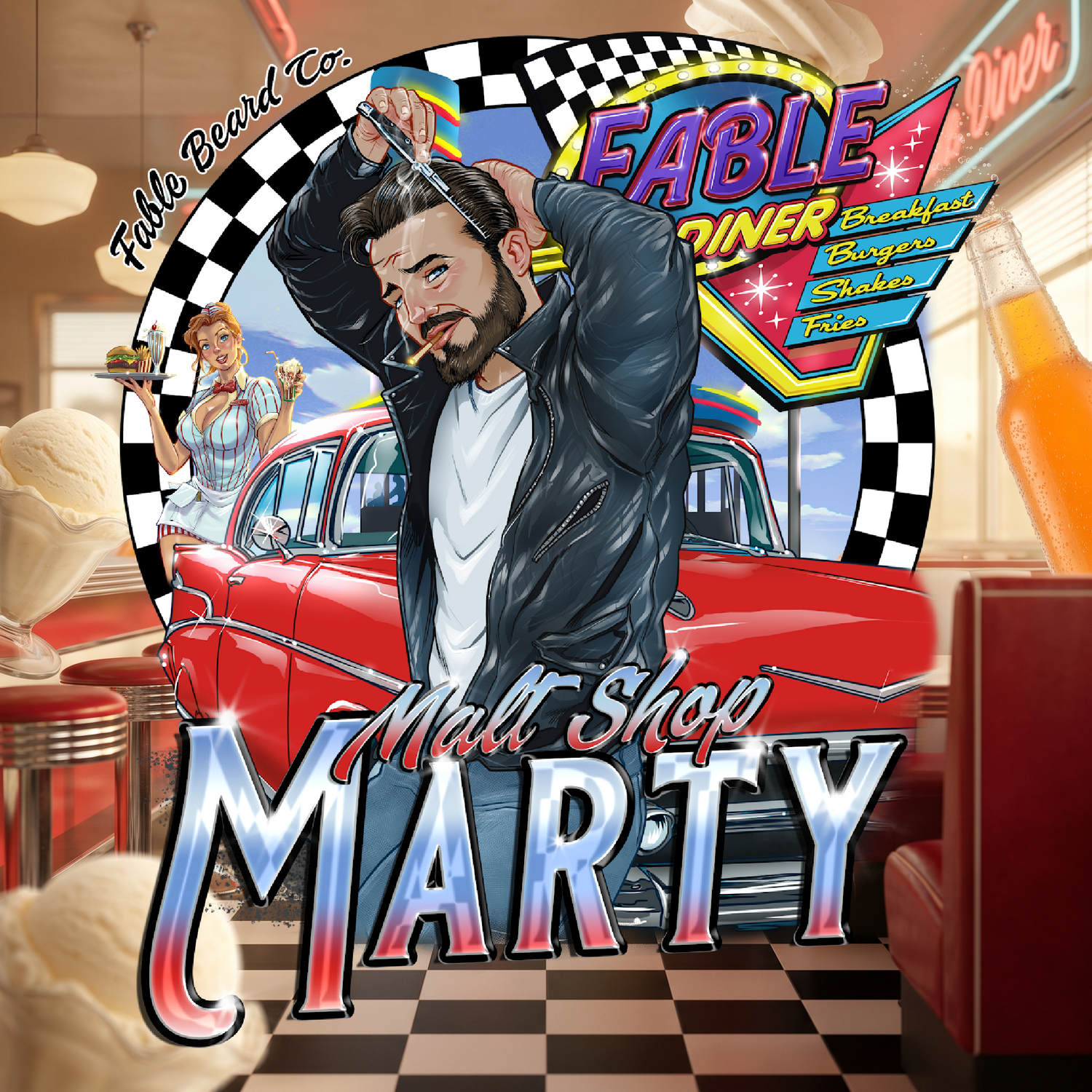 Malt Shop Marty - Vanilla Ice Cream, Orange Soda, Whipped Cream Swirl