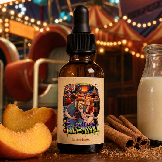 Tilt-A-Hurl - Beard Oil - Juicy Fair Peaches, Cinnamon Sugar Crumble, Vanilla Milk