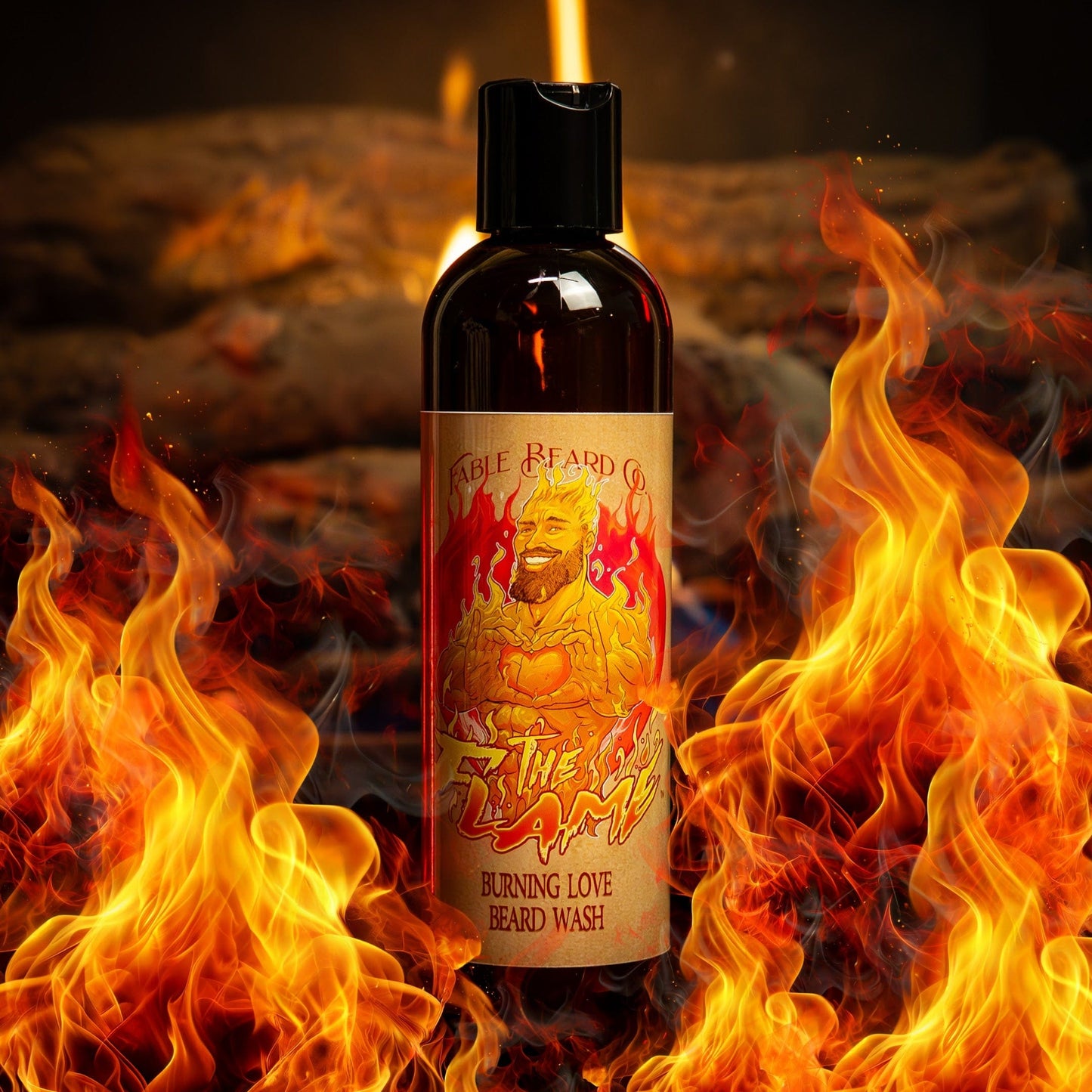 The Flame - Beard Wash - Creamy Sandalwood, Rich Musk, Sparkling Champagne, and Honey Drizzle