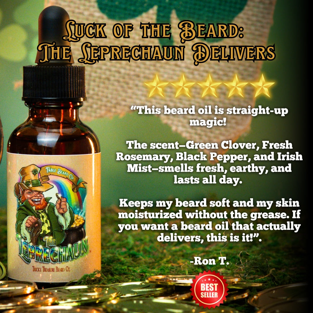 The Leprechaun - Beard Oil - Green Clover, Fresh Rosemary, Black Pepper, and Irish Mist