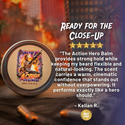 The Action Hero - Beard Balm - Musky Cedarwood, Warm Caraway, Velvety Apricot