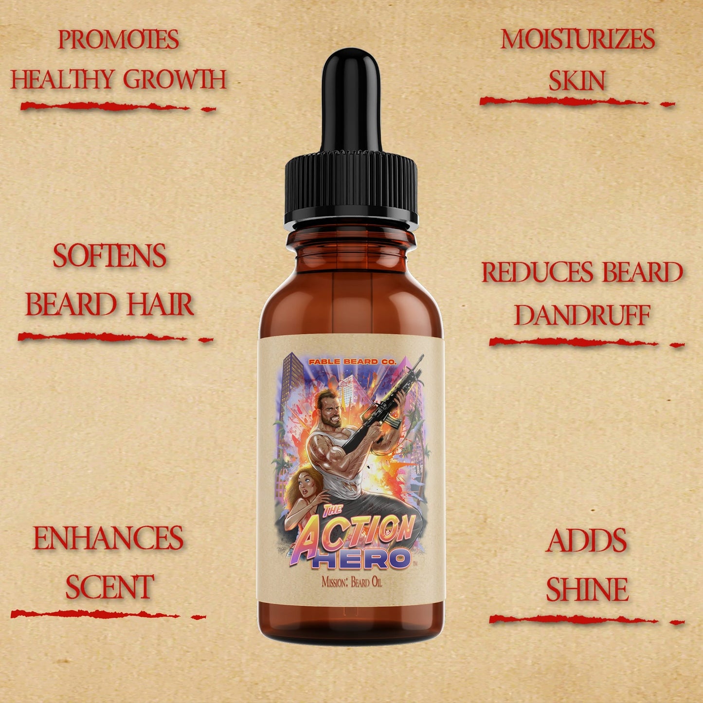 The Action Hero - Beard Oil & Butter Kit - Musky Cedarwood, Warm Caraway, Velvety Apricot