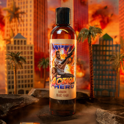 The Action Hero - Beard Wash - Musky Cedarwood, Warm Caraway, Velvety Apricot