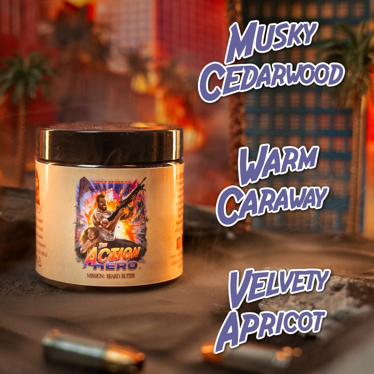 The Action Hero - Beard Butter - Musky Cedarwood, Warm Caraway, Velvety Apricot