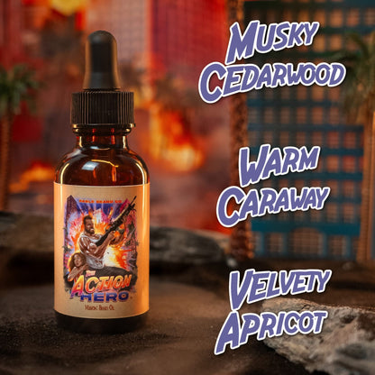 The Action Hero - Beard Oil & Butter Kit - Musky Cedarwood, Warm Caraway, Velvety Apricot