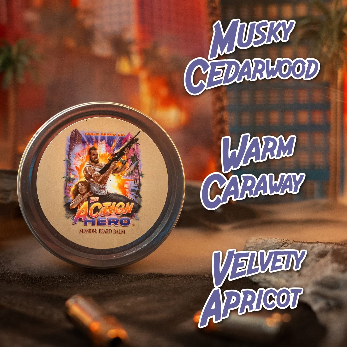 The Action Hero - Beard Balm - Musky Cedarwood, Warm Caraway, Velvety Apricot