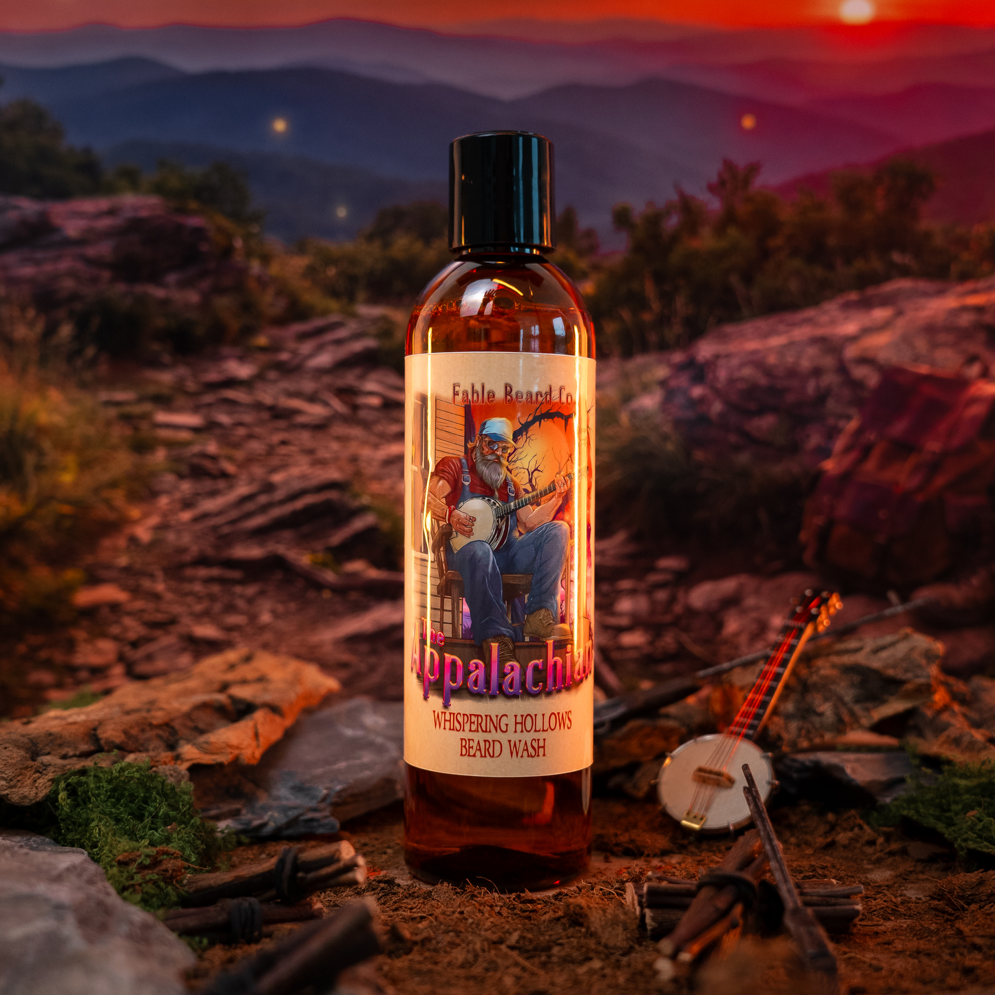 The Appalachian - Beard Wash - Homestead Honey Cream, Black Mountain Coffee, Rustic Maple Leaf