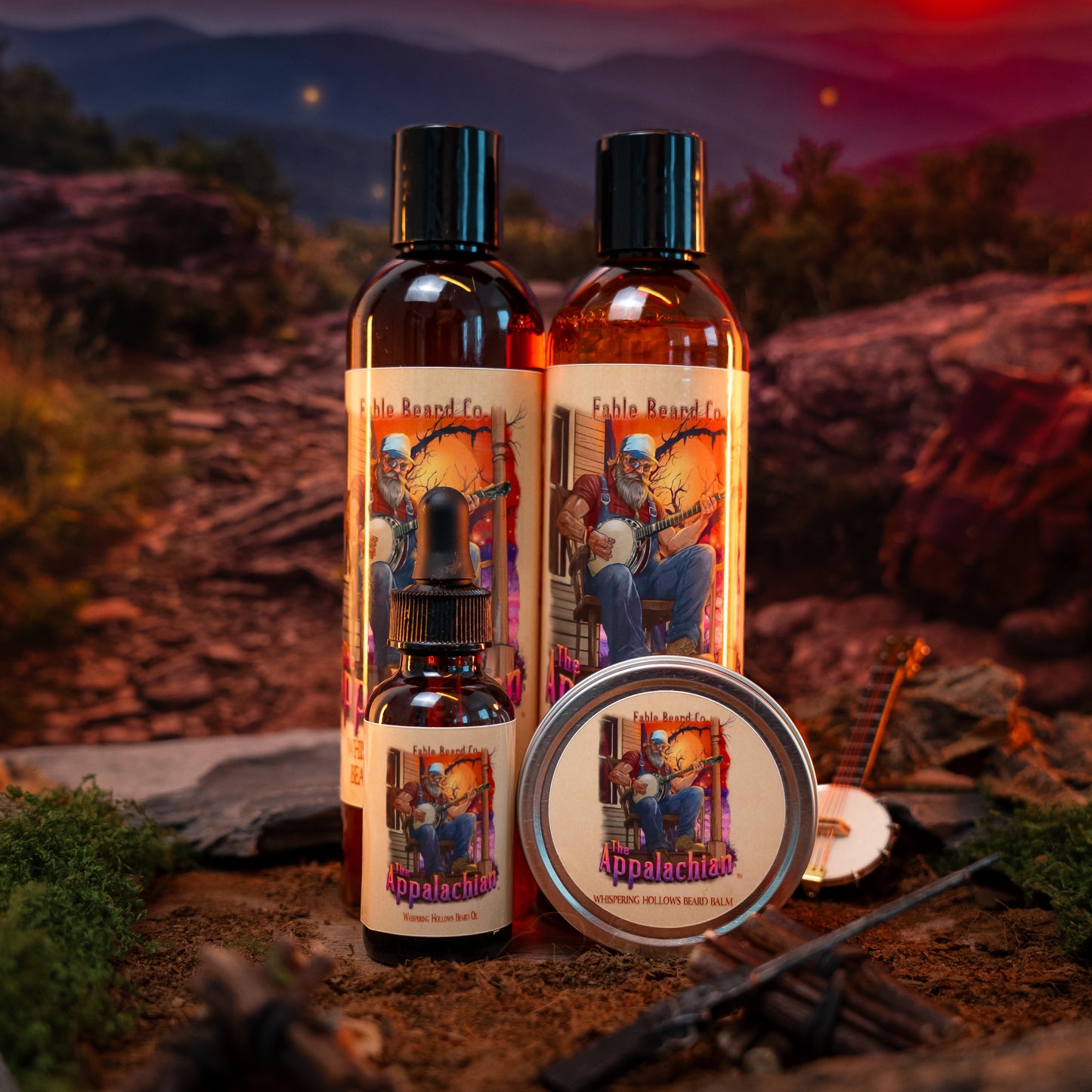 The Appalachian - Complete Balm Kit - Homestead Honey Cream, Black Mountain Coffee, Rustic Maple Leaf