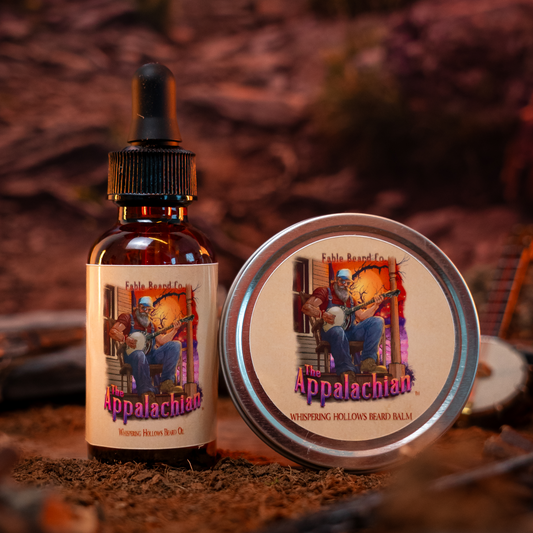 The Appalachian - Beard Oil & Balm Kit - Homestead Honey Cream, Black Mountain Coffee, Rustic Maple Leaf