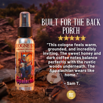 The Appalachian - Cologne - Homestead Honey Cream, Black Mountain Coffee, Rustic Maple Leaf