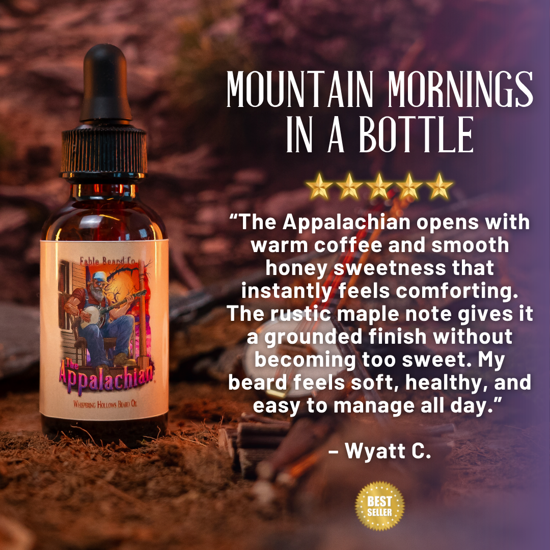 The Appalachian - Beard Oil - Homestead Honey Cream, Black Mountain Coffee, Rustic Maple Leaf