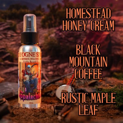 The Appalachian - Cologne - Homestead Honey Cream, Black Mountain Coffee, Rustic Maple Leaf