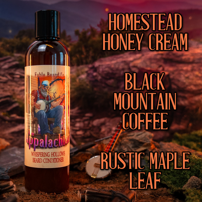 The Appalachian - Beard Conditioner - Homestead Honey Cream, Black Mountain Coffee, Rustic Maple Leaf