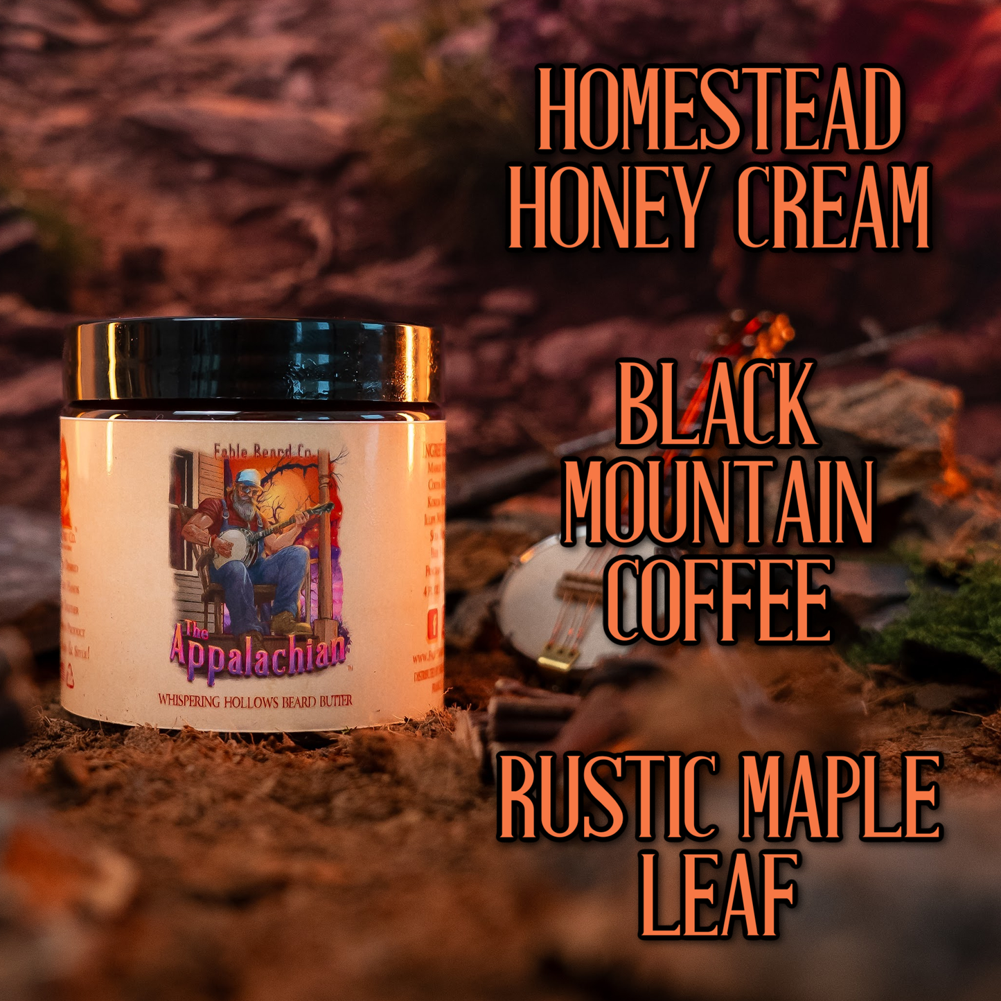 The Appalachian - Beard Butter - Homestead Honey Cream, Black Mountain Coffee, Rustic Maple Leaf