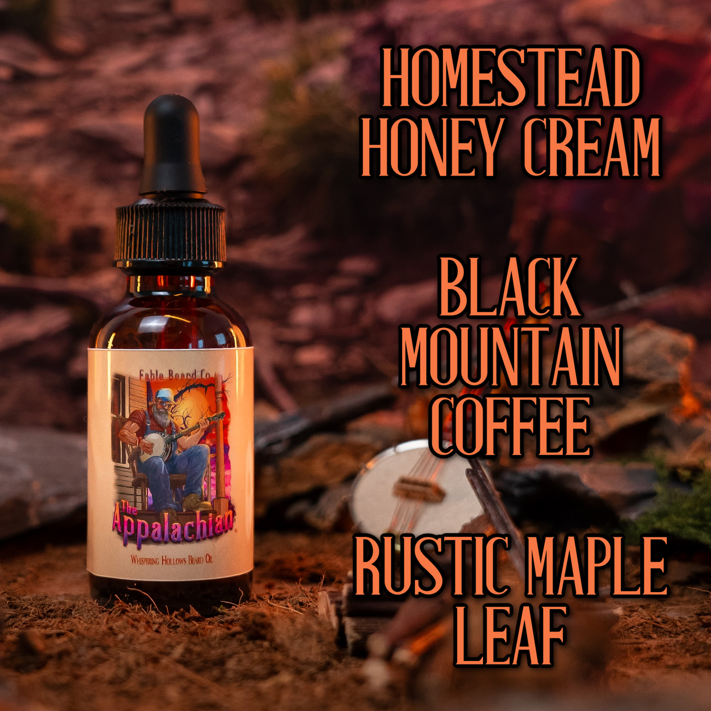 The Appalachian - Beard Oil & Balm Kit - Homestead Honey Cream, Black Mountain Coffee, Rustic Maple Leaf