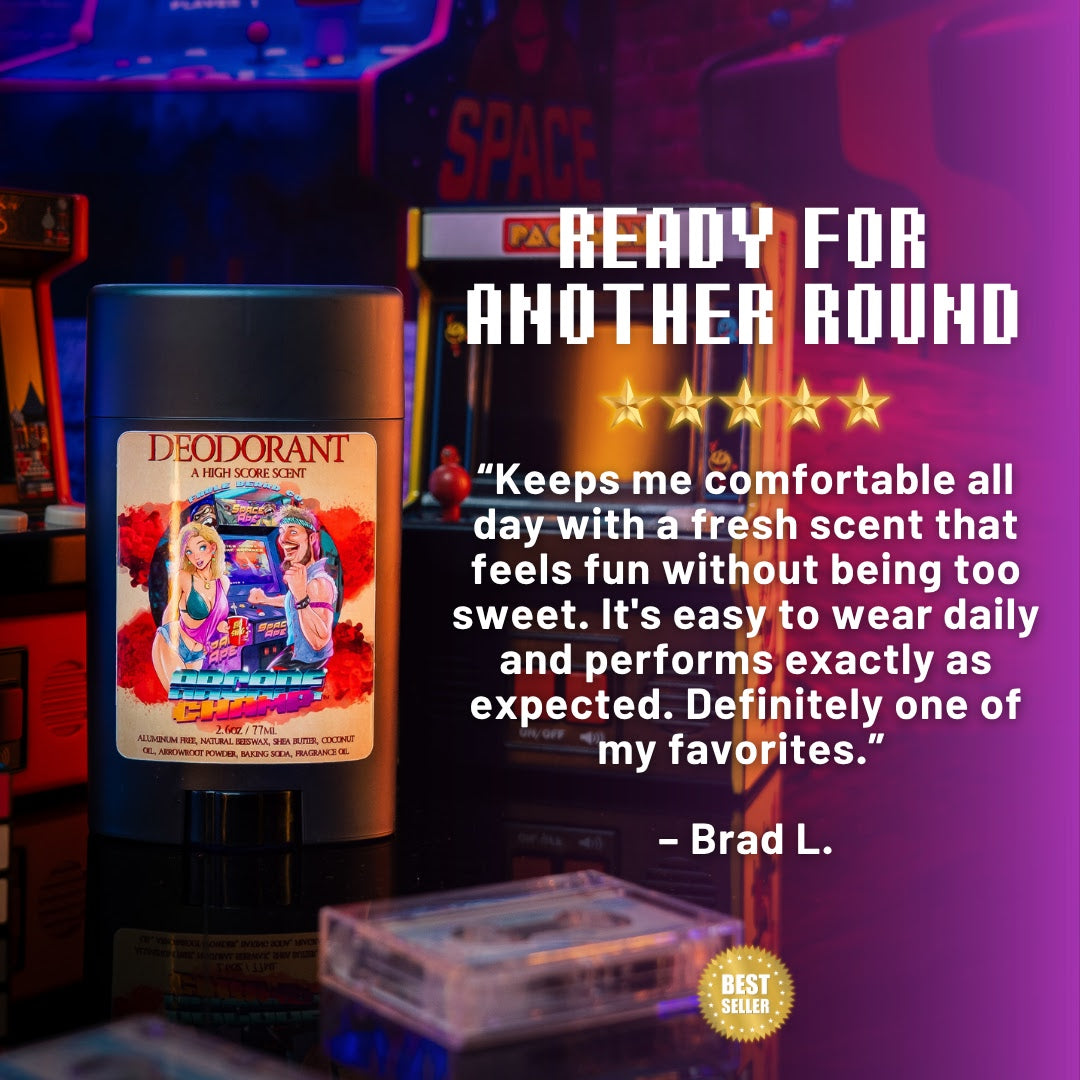 Arcade Champ - Deodorant - Retro Cola, Charged Vanilla Citrus, Spiced Nutmeg