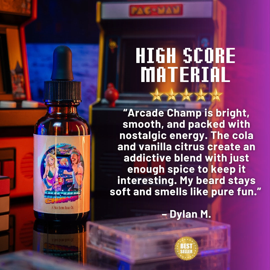 Arcade Champ - Beard Oil - Retro Cola, Charged Vanilla Citrus, Spiced Nutmeg