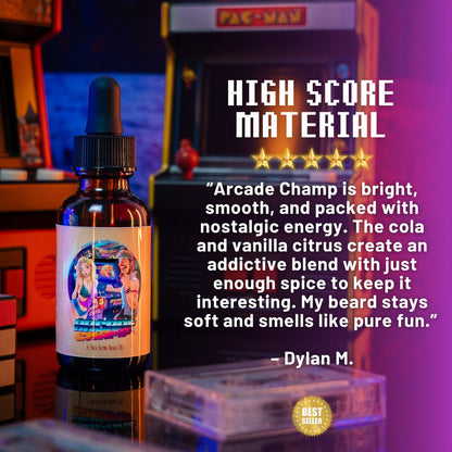 Arcade Champ - Beard Oil - Retro Cola, Charged Vanilla Citrus, Spiced Nutmeg