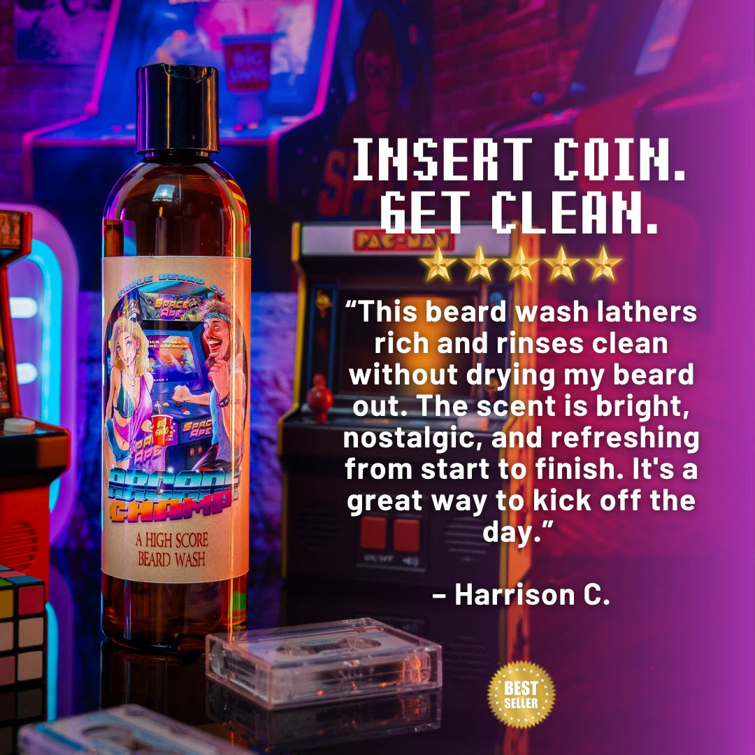 Arcade Champ - Beard Wash - Retro Cola, Charged Vanilla Citrus, Spiced Nutmeg