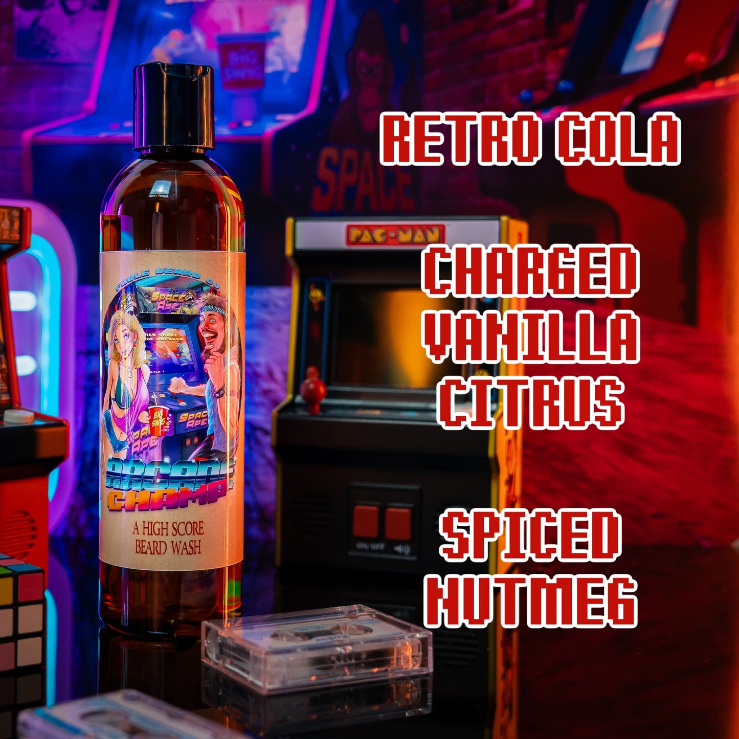 Arcade Champ - Beard Wash - Retro Cola, Charged Vanilla Citrus, Spiced Nutmeg