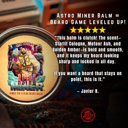 Astro Miner - Beard Oil & Balm Kit - Starlit Cologne, Meteor Ash, Golden Amber