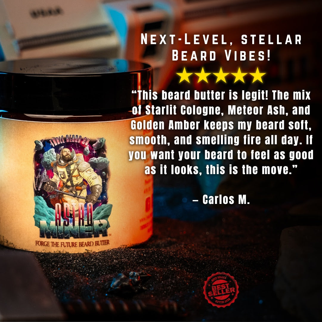 Astro Miner - Beard Oil & Butter Kit - Starlit Cologne, Meteor Ash, Golden Amber