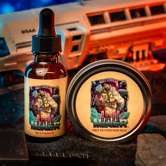 Astro Miner - Beard Oil & Balm Kit - Starlit Cologne, Meteor Ash, Golden Amber