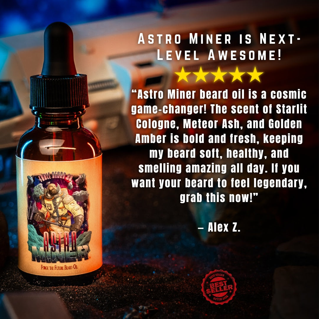 Astro Miner - Beard Oil - Starlit Cologne, Meteor Ash, Golden Amber